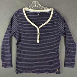 Tommy Hilfiger Blouse Women Extra Large Shirt Stripe Boat Nautical Retro 80s